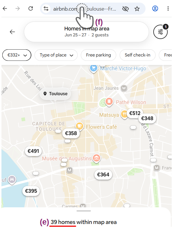 Adjust map and copy the full Airbnb search link